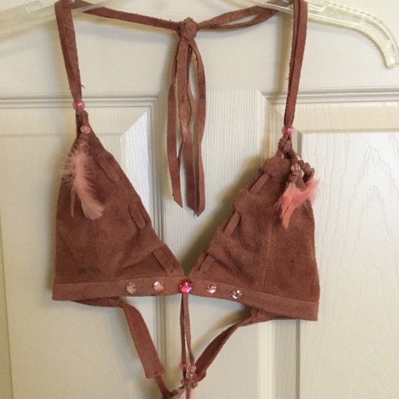 NEW! VINTAGE! Leather Bikini Set Burning Man Size XSM - Picture 3 of 9